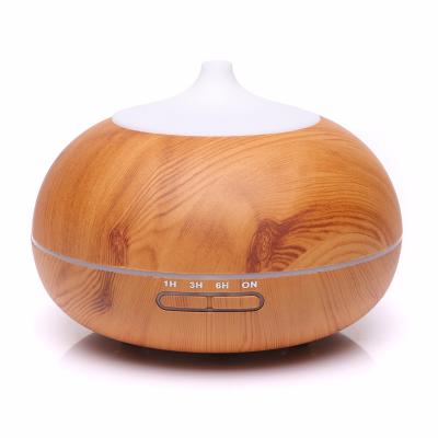 China Newest Design 300ml Aroma Diffuser Long Lasting Strong Air Humidifier Household Wood Oval House Decor Green for sale