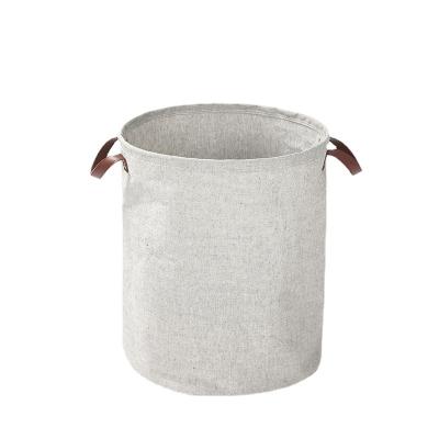 China Large modern and simple home dirty fabric cylinder laundry basket yarn-dyed dirty foldable waterproof for sale