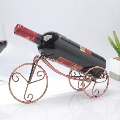 China Wholesale Nordic style living room wine cabinet decoration retro wrought iron motorcycle tricycle cup holder creative viable wine rack for sale