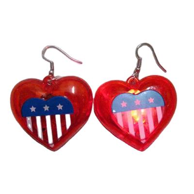 China Wholesale Fashion Christmas LED Light Up Earrings Red Light Up Christmas Heart Shape Earrings Patterns Can Be Customized for sale