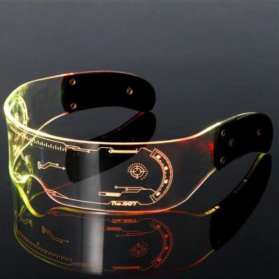 China Wedding LED Luminous Glass Electronic Sun Shade Glasses Light Up Glass Prop Festival KTV Bar Party Performing Decor Gifts for sale