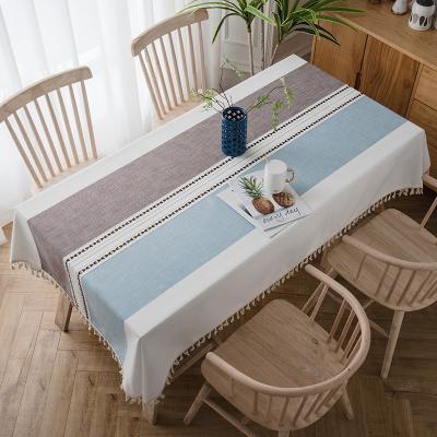 China Modern Linen Tablecloth Printed Jacquard Boho Banquet Dining Tablecloth Tassel For Home Party for sale