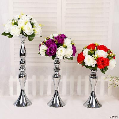 China 3 Size Event Road Lead Wedding Decoration Flower Stand Metal Gold Table Centerpiece Eco-Friendly Wedding for sale