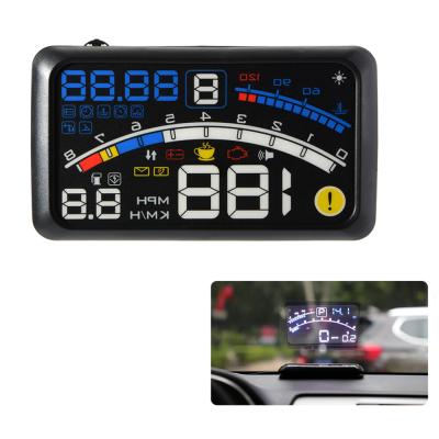 China OBDII HUD With Projector To Keep Safety New Arrivals VJOYCAR Digital Speed ​​Multimeter For Car With 5.Inch LCD Screen Head Up Display Obd2 Car for sale