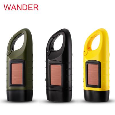 China PC ERROR Crank Flashlight Solar Powered Rechargeable Emergency Flashlight Cheap Powerful Hand Crank Flashlight for sale