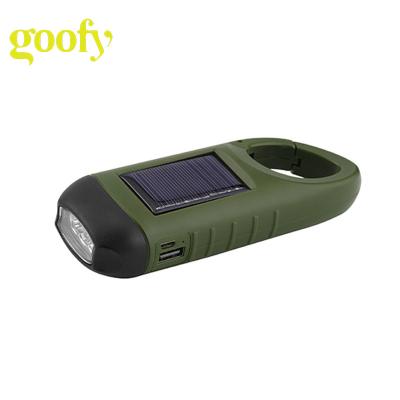 China New Design Hand Crank Dynamo Backup Power LED Flashlight USB Solar Charging Flashlight For Outdoor Camping for sale