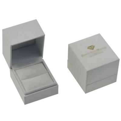 China Wholesale Custom Logo Gold Printed White Soft Paper Touched Paper Wedding Ring Packaging Jewelry Engagement Box for sale