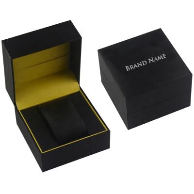 China Gift Packaging Most Popular Single Sided Clamshell Textured Paper Box Hinged Paper Gift Watch Box for sale