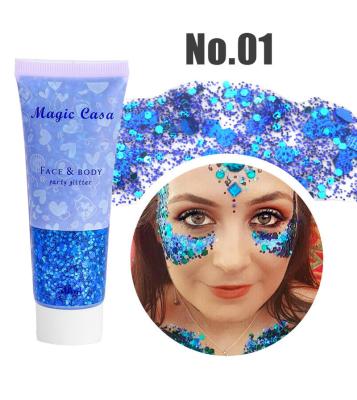 China Currency Stage Makeup Face Paint Body Glitter Eyeshadow Sequins Festival Painting Decoration Gel Cream for sale