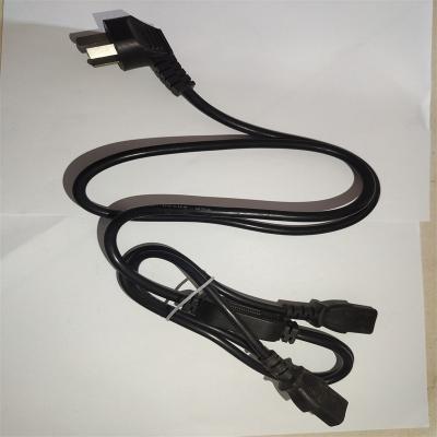 China Safe Suitable One-to-Two Double Power Cord Brand New Hot Selling High Quality Computer Case Power Cord Monitor Power Cable for sale