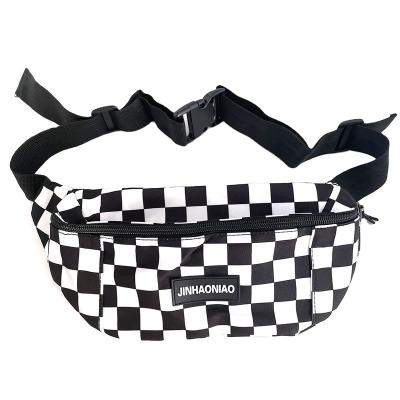 China Fashion Lattice Water Proof Casual Badge Pocket Casual Fanny Pack Waist Bags Unisex Purses for sale