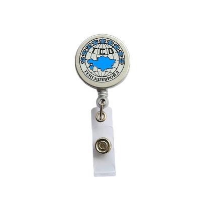 China ID Card Badge Holding Retractable Wholesale Popular Customized Cute Yoyo Badge Clip With Id Card Holder Plastic Badge Reel Sublimation Name Tag for sale