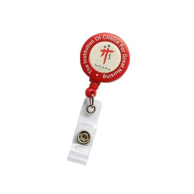 China New Arrival Assorted Colors Custom Id Card Badge Attendance Packing Plastic Wrap Retractable Badge Reels Carabiner Reel Clip On Id Holders Keys for sale