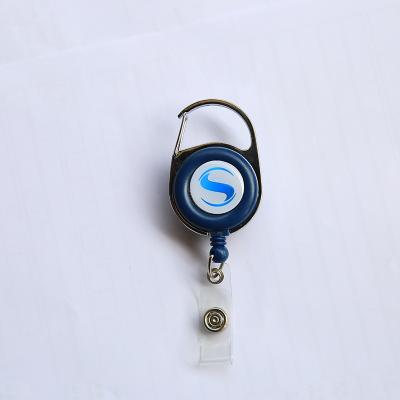 China ID Card Badge Holding Yoyo Key Chain Reel Key Heavy Duty Retractable Reel Holder Carabiner Badge Reel for sale