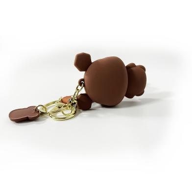 China Durable Fashion Bear Logo Keychain Silicone Key Chain Custom Made 3d Key Chain for sale