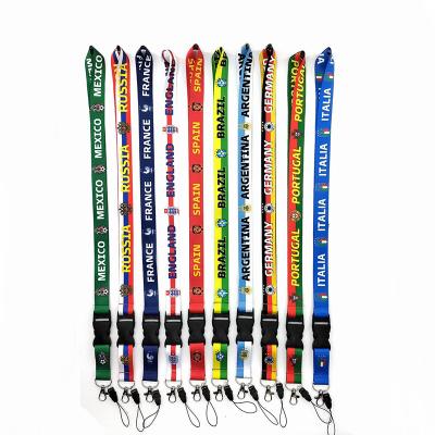 China 2022 Hot Sale Hotel and Resort Lanyard Modern Custom Spain Mobile Phone Strap Lanyard with Country Name for sale