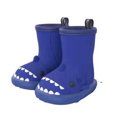 China Waterproof Rain Boots For Boys Girls Boot Kids Cartoon Shoes Shark Non-slip Rain Boots Sole Waterproof Plastic Rubber Upper American National Standard for sale