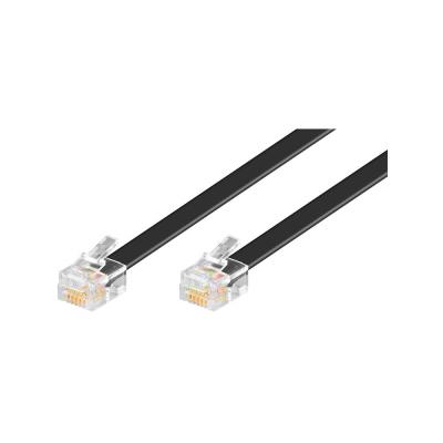 China audio & Video RJ12 RJ12 To Flat Cable 1m Extension 6P6C Telephone Cord for sale