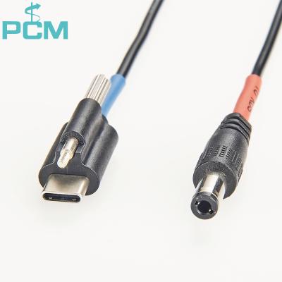 China COMPUTER USB 3.1 C to DC Cable Panel Mount Security Screw Cable for sale