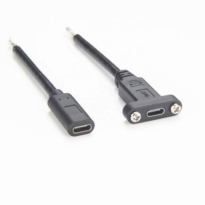 China USB 3.1 Type C Female Camera To Female Data Cable With Panel Mount Cable Screw Hole for sale