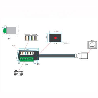 China CAT5e/CAT6 Solderless RJ45 Female to Terminal Block RJ45-Terminal Pigtail for sale