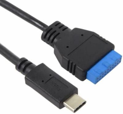 China COMPUTER USB 3.1 Type-C Male Single Port To USB 3.0 Motherboard 19 Pin 20 Pin Header Cable for sale