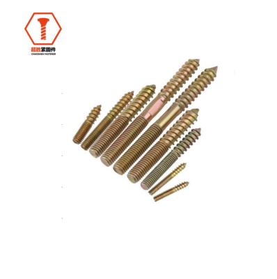 China Brass For Furniture Double-End Self-tapping Screw Dowels Wood Hanger Bolts ISO GB BS DIN Carbon Steel Stainless Steel for sale