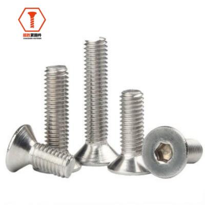 China Flat Hexagon Countersunk Head Screws ISO DIN LE GB BS ANSI Galvanized Black Oxide Machine Screws for sale