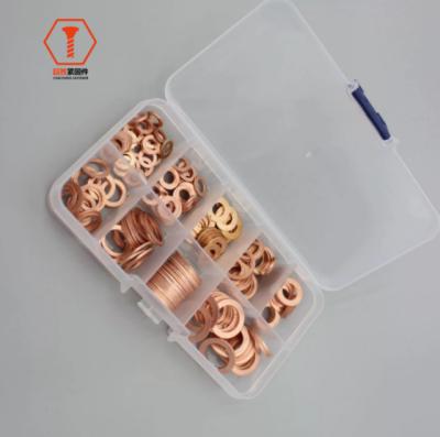 China Flat RDS 200 pcs Sealing Box Copper Flat DIN GB BS Brass ISO AMSE m5-m14 for sale