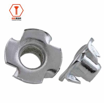 China Heavy Industry For Furniture Four Claw 4-Pronged DIN T-Nuts ISO GB BS Carbon Steel Stainless Steel for sale