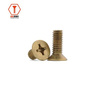 China Countersunk For Furniture Brass Copper Cross Recessed Countersunk Head Screw DIN GB BS ISO Machine Screws for sale