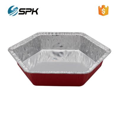 China Disposable Colorful Food Aluminum Foil Airline Catering Containers With Inner Tray for sale