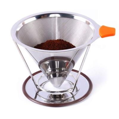 China Reusable Metal Home Drip Handle Pour Over Coffee Filter for sale