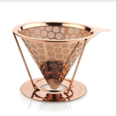 China Reusable Home Gold Drip Handle Pour Over Coffee Filter for sale