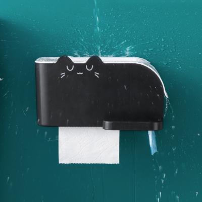 China Modern New Design Cat Shape Active Bathroom Toilet Shuangqing Waterproof Wall Mount Paper Holder With Hook And Towel Holder for sale