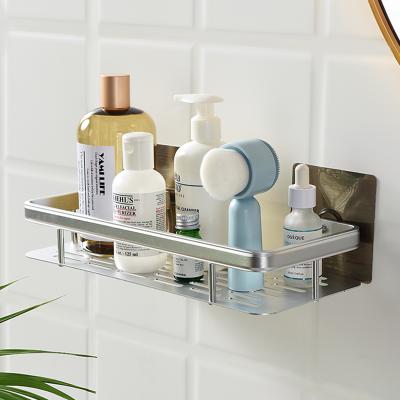 China Bathroom Living Space Storage Shelf Rack Wall Organizer Kitchen Condiments Rack Aluminum Wall Mounted for sale