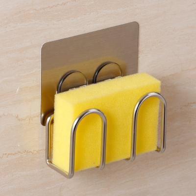 China Workable Wholesales Kitchen Sponge Holder Metal Sponge Racks Stainless Steel Sink Rack For Sponge for sale