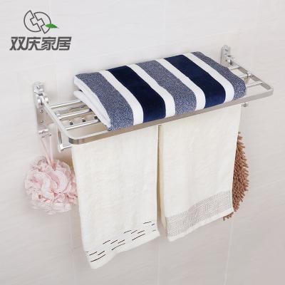 China FOLDER Bathroom Home Hotel Wall Mounted No Nail Towel Racks Aluminum Foldable Towel Rack With Towel Rack for sale