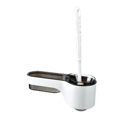 China Modern Design Plastic Bathroom Toilet Brush Set With Holder Wall Mounted Toilet Brush Holder Set for sale