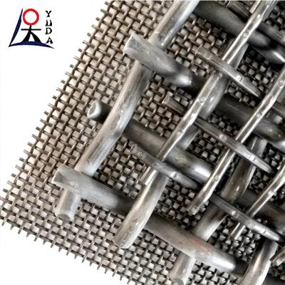 China 65 Mn High Carbon Steel Stone Crusher Crimped Woven Wire Mesh For Mine Sieving for sale