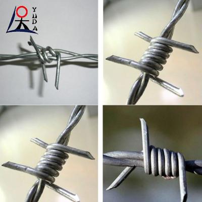 China BWG16 Barbed Iron Wire Price Per Roll 14 Gauge Hot Dipped Galvanized Barb Wire Roll for sale