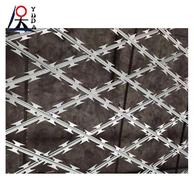 China Electric Galvanized Razor Barbed Wire Razor Wire Fence Security Mesh for sale