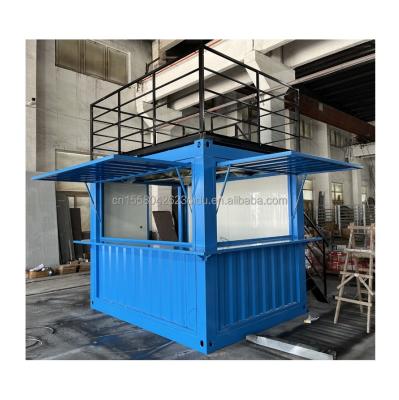 China Steel Frame and Galvanized Steel Bending Prefabricated Container Restaurant Store Food Booth 10 Feet with Container Houses for sale