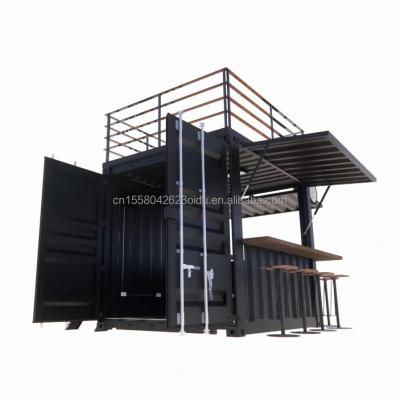 China Mini 10ft Pop-up Store Estrutura de aço resistente Container Bar Stand com dobra de aço galvanizado à venda