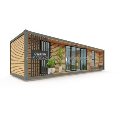 Cina 40ft Luxury Container Casa di legno con 2 camere da letto Prefabbricato Home Office Moderno Design Acciaio Galvanizzato Piega 180g in vendita