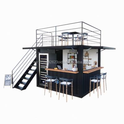 China 10ft Mini Pop-up Shop gegalvaniseerd staal vierkant buizen Twee verdiepingen Pop-up container Bar koffie container Te koop