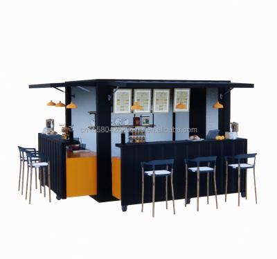 China Fast Food Mini Pop-up Shop Cafe Shops Mobile Container Coffee Bar Houses with Modern Design Style and Aluminum Alloy Windows for sale