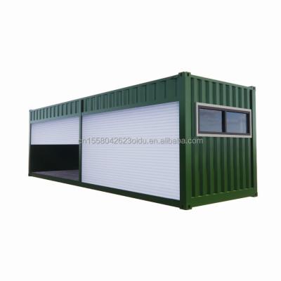 China 20ft Prefabricated Flat Packaging Module House Garage Storage Booth Container House with Modern Simple Design Style for sale