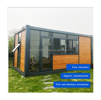 China 20ft Container Office with Toilet Prefab House Wooden Container Houses Galvanized Steel Bending 180g for sale