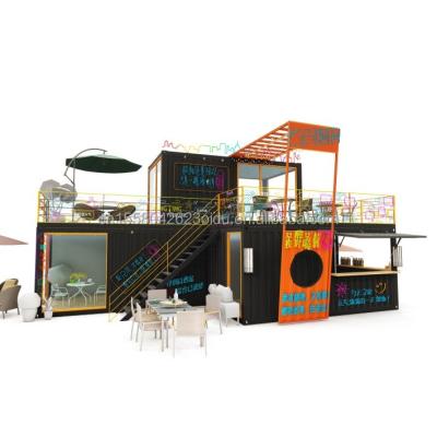 China Modified 20 Foot 40 Foot Prefab Shipping Container Pop Up Coffee Shop Restaurant Mobile Container Bar for Modified Design for sale